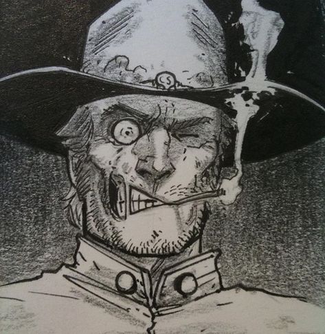 Cowboy Character Design, Jonah Hex, Minimal Tattoo Designs, Zombie Drawings, Optical Illusion Tattoos, Illusion Tattoos, Badass Drawings, Arte Peculiar, Hand Drawing Reference