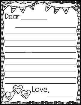 Simple Blank Letter Writing Template For Kids Friendly Letter Template, Valentine Activity, Valentines Day Love Letters, Pen Pal Kit, Letter Writing Template, School Age Activities, Writing Template, Friendly Letter, Valentine Activities