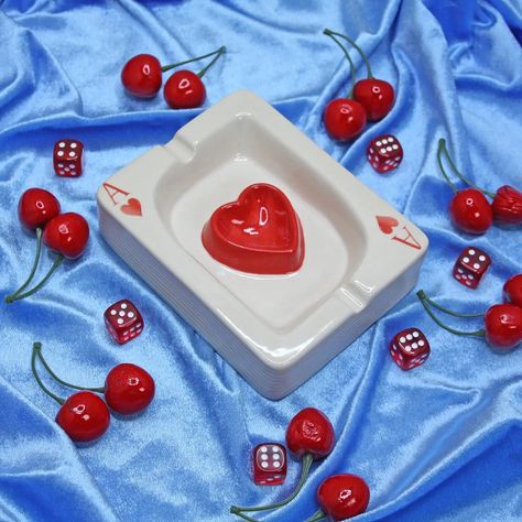 ♥️If you want an adorable tray for decorating your home, this tray will do the trick. This tray brings some perfect vintage vibes. Made entirely of ceramic, this tray is decorated with an ace of hearts design and features sculptural elements like the heart in the center. Size: 5.5” x 4.5” x 1.5” Tray is handmade and will have minor flaws that make each one unique. Hair Color Underneath, Kitchen Rugs And Mats, Ace Of Hearts, Hearts Design, Tray Diy, Clay Crafts Air Dry, Ash Tray, Clay Art Projects, Candle Shop