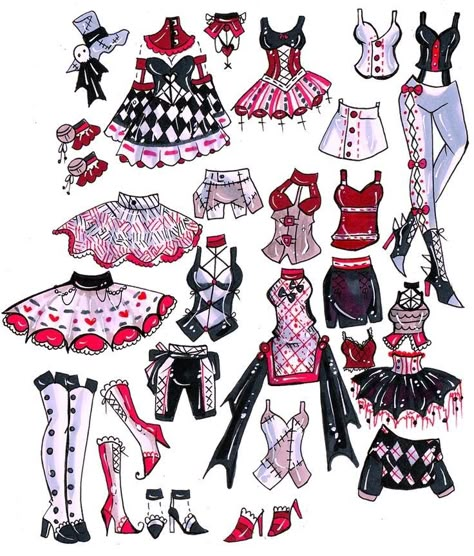 Anime Circus, Pierrot Costume, Circus Outfits, Fashion Drawing Sketches, Clothing Design Sketches, Drawing Anime Clothes, Design Drawings, Fashion Design Drawings, Fashion Design Sketches