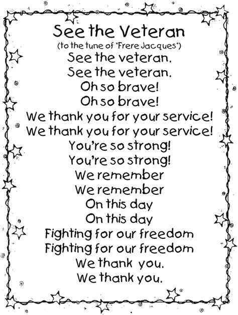 Veterans Day Unit- Thank You Veterans! | First Grade Wow | Bloglovin’ Veterans Day Songs, Veterans Day Speeches, Veterans Day Poem, Veterans Day Ideas, Veterans Day Coloring Page, November Classroom, Veterans Day Quotes, Veterans Day Thank You, Veterans Day Activities