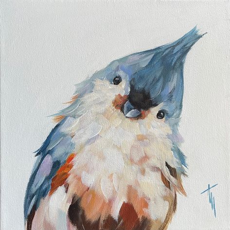 One of my faves Titmouse 10” x 10” Acrylic on canvas Acrylic Bird Painting Easy, Cardinal Birds Art, Titmouse Bird, Bird Painting Acrylic, Acrylic Painting Diy, Homeschool Art, Bird Art Print, Bird Painting, Diy Watercolor