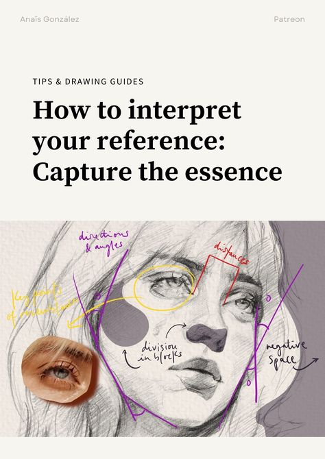 Patreon - June's Tips & Drawing Guides (Anaïs Gonzalez) Patreon Art Tutorials, Anais Gonzalez Art, Anais Gonzalez, Patreon Art, Face Reference, Anatomy Drawing, Body Reference, Portrait Sketches, Guided Drawing