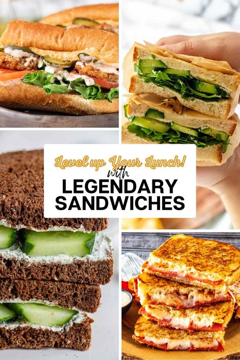 Discover the ultimate collection of 16 legendary sandwich recipes that will transform your lunch routine. From gourmet grilled cheese to mouthwatering club sandwiches, these recipes are perfect for anyone looking to spice up their midday meal. Simple to make and loaded with delicious ingredients, these sandwiches will make your lunch the highlight of your day. Perfect for busy weekdays or a leisurely weekend treat! Unique Sandwich Ideas, Gourmet Sandwiches Recipes, Fall Sandwiches, Lunch Sandwich Recipes, Lush Desserts, Club Sandwiches, Club Sandwich Recipes, Flavor Combos, Easy Sandwich