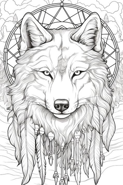 Soothing Escapes: Free Coloring Pages for Adults for Mindful Relaxation! - Find solace and tranquility as you immerse yourself in our soothing designs.#coloringpages #kidsactivities #printablecoloring #coloringfun #kidscrafts #coloringforkids Wolf Coloring Pages For Adults, Coloring Book Animals, Wolf Coloring Pages Free Printable, Raven Coloring Pages, Free Printable Adult Coloring Pages, Wolf Coloring Pages, Wolf Sitting, Cricut Animals, Wolf Dreamcatcher