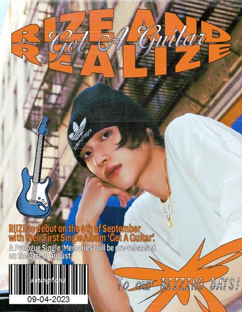 Get A Guitar Riize, Magazine Graphic Design Cover, Graphic Design Kpop Posters, Riize Get A Guitar, Kpop Magazine Cover, Kpop Graphic Poster, Kpop Album Design, Graphic Design Magazine Cover, Magazine Edit Kpop