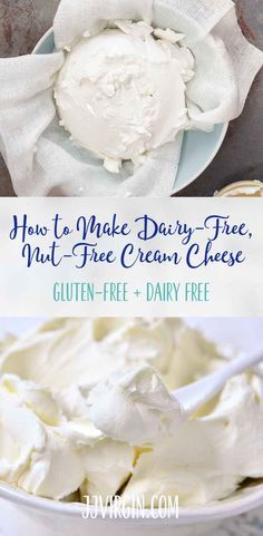 Paleo Cream Cheese, Homemade Cream Cheese Recipe, Dairy Free Bread, Dairy Free Cream Cheese, Vegan Cheese Recipes, Desserts Cookies, Dairy Free Snacks, Dairy Free Breakfasts, Dairy Free Cheese