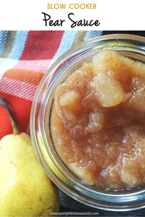 This Slow Cooker Pear Sauce is a great recipe for using up ripe pears! Enjoy it with ice cream or add it to your baking! Pear Sauce Crockpot, Pear Sauce Recipe, Pear Recipes Easy, Pear Bread, Pear Sauce, Ripe Pears, Pear Dessert, Baked Pears, Pot Dinners