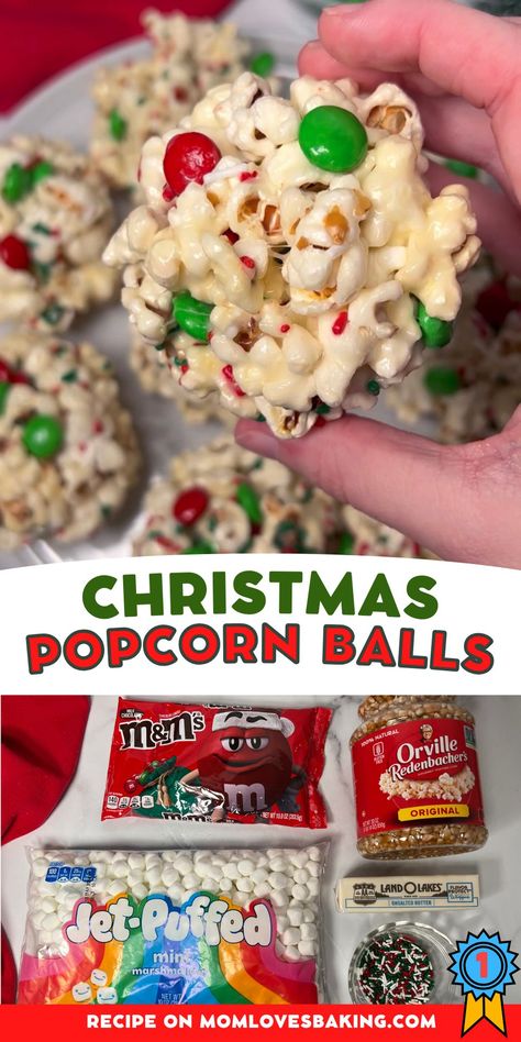 Get the recipe: https://www.momlovesbaking.com/christmas-popcorn-balls-recipe/ Christmas Popcorn Balls, Christmas Popcorn Recipes, Popcorn Balls Recipe, Holiday Popcorn, Christmas Popcorn, Popcorn Balls, Sugar Cookie Bars, Christmas Candy Recipes, Holiday Snacks