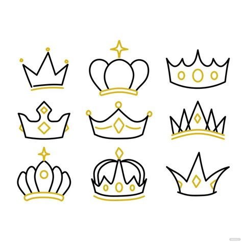 How To Draw Crown On Head, Clip Art Crown, Crown Drawing Tutorial, Easy Crown Drawing Step By Step, Tiaras And Crowns Drawing, How To Draw A Crown, Simple Crown Drawing, Crown Drawing Simple, Crown Drawing Sketches