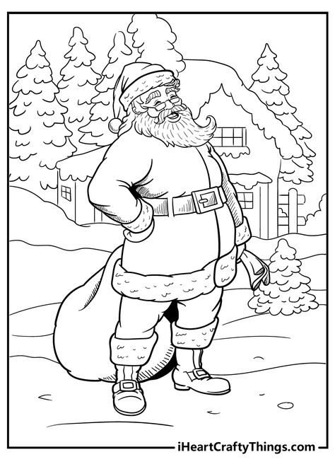 Santa Coloring Pictures, Santa Coloring, Santa Claus Pictures, Santa Coloring Pages, Free Christmas Coloring Pages, Adult Coloring Books Printables, Christmas Coloring Sheets, Printable Christmas Coloring Pages, Animal Coloring Books