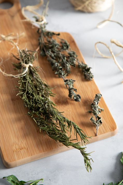 How to Dry Herbs Drying Out Herbs, Drying Basil Leaves, Basil Drying Leaves, Drying Fresh Herbs In Dehydrator, Fresh To Dried Herb Conversion, Dry Fresh Herbs, Herb Meanings, Herb Bundles, Herbs At Home