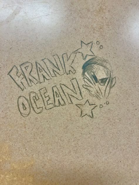 Frank Ocean Graffiti, Frank Ocean Doodle, Frank Ocean Painting Easy, Frank Ocean Drawing Easy, Frank Ocean Sketch, Desk Doodles, Frank Ocean Drawing, Easy Graffiti Drawings, Pretty Aesthetic