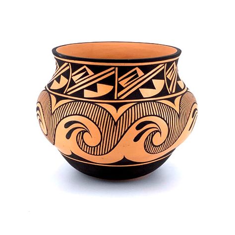 Pueblo Pottery by Jamie Peynetsa - Medicine Water Pueblo Pottery Patterns, Coil Pueblo Pottery, Filler Tattoo, Laguna Pueblo Pottery, Ancient Pottery American Indians, Tattoo Patterns, Southwest Pottery, Acoma Pueblo Pottery, Pot Decoration