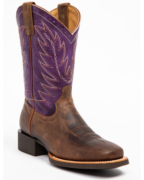 Shyanne Womens Purple Burnish Western Boots - Square Toe, Brown Women's Cowboy Boots Cavender's, Womens Cowgirl Boots Cavender's, Women Cowboy Boots Cavender's, Womens Purple Cowboy Boots, Purple Cowgirl Boots Wedding, Purple Quince Boots, Emo Cowboy, Purple Cowboy Boots, Western Boots Street Style