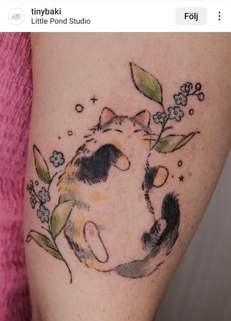 Best Friends Tattoo, Tattoo Back Tattoo, Simple Cat Tattoo, Friends Tattoo, Cat Tattoo Simple, Cute Cat Tattoo, Funky Tattoos, Tattoo Back, Small Tattoo Ideas