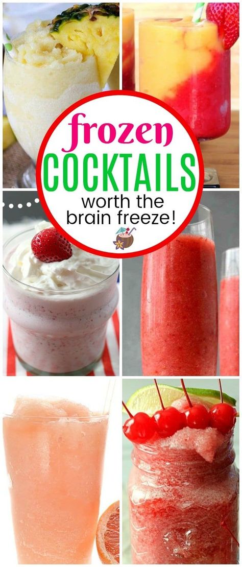 Frozen Fruit Alcohol Drinks, Blended Drinks Alcohol, Frozen Fruit Cocktails, Blended Cocktail Recipes, Frozen Alcoholic Drinks Recipes, Slushy Alcohol Drinks, Frozen Mixed Drinks, Alcoholic Drinks Vodka, Fruit Drinks Alcohol