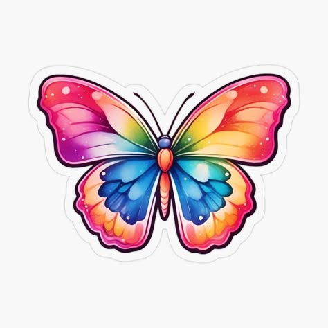 Get my art printed on awesome products. Support me at Redbubble #RBandME: https://www.redbubble.com/i/sticker/glitter-butterfly-by-Cosmicreations1/159655837.O9UDB?asc=u Butterfly Stickers Printable, Butterflies Stickers, Tiny Stickers, Butterfly Decoration, Kitten Wallpaper, Butterfly Stickers, Glitter Butterfly, Cartoon Butterfly, Animal Doodles