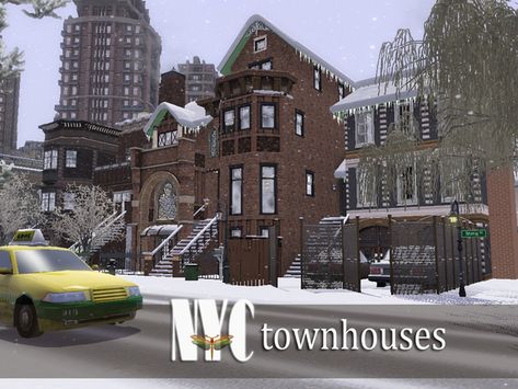 Townhome Sims 4, Sims 2 Apartment Lot, Sims 4 City Townhouse, Sims 3 Apartment, Sims 4 New York, Ts4 City Living, Sims3 House, Sims 3 Houses Ideas, Sims 2 Strangetown