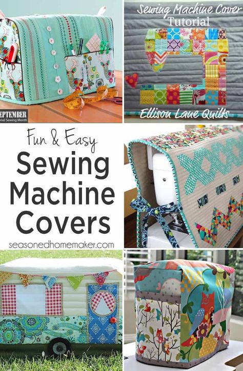 Sewing Machine Covers, Sewing Machine Cover Diy, Sewing Machine Cover Pattern, Fabric Basket Tutorial, Simple Projects, Sewing Machine Cover, Trendy Sewing, Beginner Sewing Projects Easy, Fabric Baskets