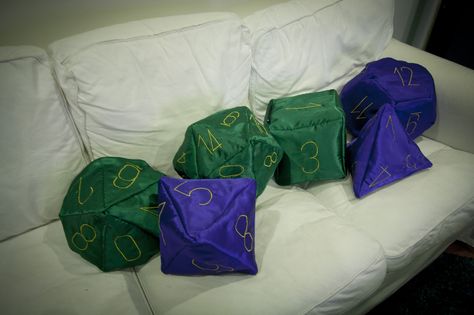 Dice Pillow, Dnd Room, Diy Geek, Diy Dice, Nerd Room, D6 Dice, Nerd Cave, Geek Diy, Nerd Crafts