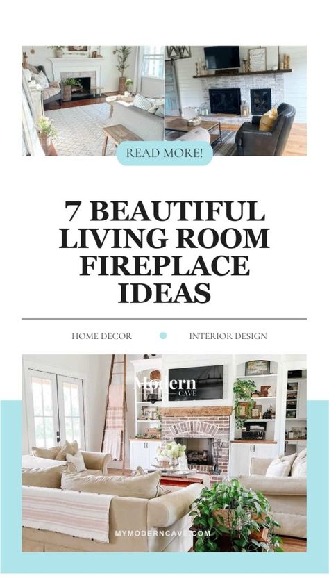 Cozy up your living room with these 7 fireplace ideas. From traditional to modern, there's a fireplace style for everyone. #fireplace #livingroom #cozy Dual Sided Fireplace Living Room, Fireplace Not Centered In Living Room, Fireplace Furniture Layout, Front Living Room Ideas, Gas Fireplace Ideas Living Rooms, Welcoming Living Room, Traditional Layout, Fireplace Windows, Fireplaces Layout