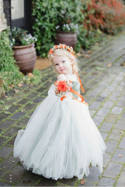 www.photographybybea.co.uk Autumn Barn Wedding, Orange Flower Crown, Crown Images, Fall Barn Wedding, Top Wedding Trends, Coral Wedding, Fall Wedding Flowers, Orange Wedding, Wedding Flower Girl