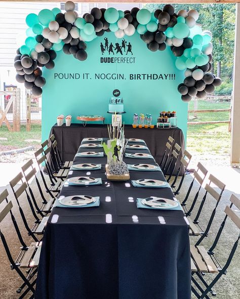 Dude Perfect Birthday Party Ideas, Dude Perfect Birthday Party Decorations, Dude Perfect Party Favors, Dude Perfect Birthday Party Games, 7th Birthday Party For Girls Themes, 7th Birthday Party For Girls, Dude Perfect Birthday Party, Dude Birthday Party, Centerpiece Tutorial