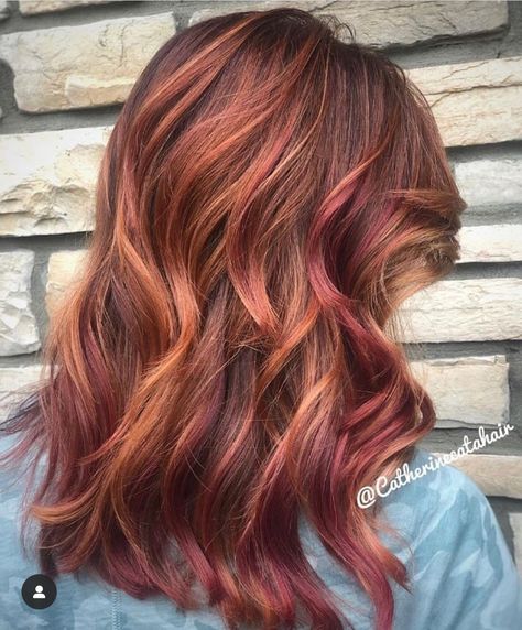 Auburn Hair Pink Highlights, Pink Auburn Hair, Dark Ginger Hair, Copper Brown Hair, Red Blonde, Red Blonde Hair, Red To Blonde, Hairstyle Inspo, Hair Idea