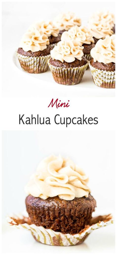 Irresistibly chocolate-y and boozy, these mini Kahlua cupcakes are simply heaven in small bites and a breeze to make. No mixer required! Kahlua Cupcakes, Boozy Cakes, Coffee Liquor, Savory Cupcakes, Baking Mixer, Boozy Cupcakes, Dominican Food, Dessert Bites, Hawaii Party