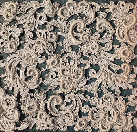 Venetian gros point needle lace. date unknown. could be 19th c copy. Irish Crochet Motifs, Types Of Lace, Lady Style, Point Lace, Irish Lace Crochet, Irish Lace, Linens And Lace, Handmade Lace, Needle Lace