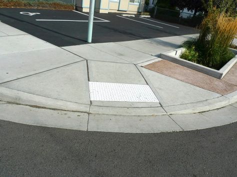 Street Curb, Sidewalk Landscaping, Streetscape Design, Curb Ramp, Civil Engineering Design, Inclusive Design, Garden City, Engineering Design, Civil Engineering