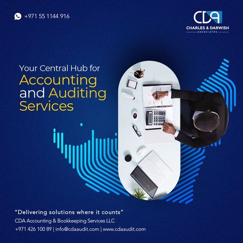 #CDAAudit is your ultimate destination for all accounting, bookkeeping, CFO, VAT, auditing and advisory services in UAE. Reach out to us for all your financial needs and we shall give you the best result. #Accounting #Auditing #Bookkeeping #FinancialManagement #Dubai Accounting Graphic Design, Accounting Social Media Post, Accounting Design, Accounting Bookkeeping, Online Bookkeeping, Audit Services, Accounting Firm, People Png, Style Tutorial