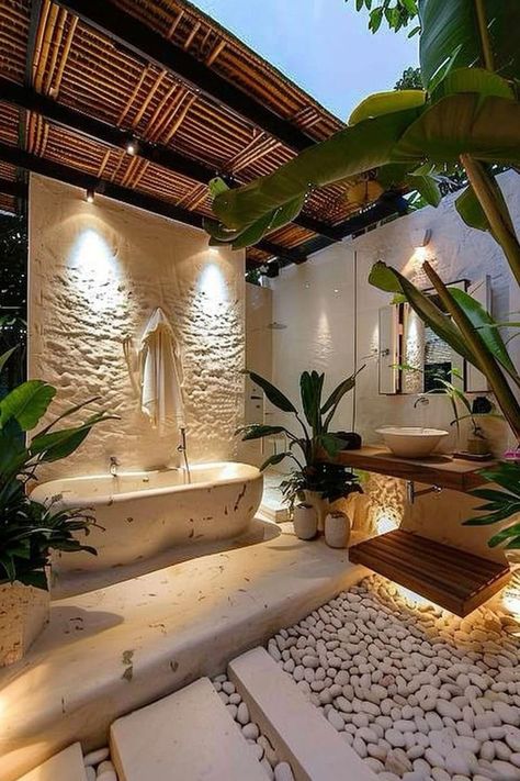 Bali Lighting, Bali Vila, Canggu Villa, Bali Jungle, Bali Luxury Villas, Ubud Villas, Bali Luxury, Bali Style Home, Indoor Outdoor Bathroom