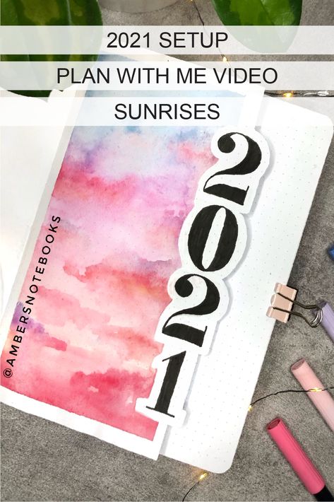 Bujo Year Cover Page, 2023 Bujo Setup, Easy Bujo Themes, Year Journal Cover, Bujo Front Page, Sunset Bullet Journal, 2023 Bujo Cover, Bujo 2024 Cover Page, Bujo Setup Ideas