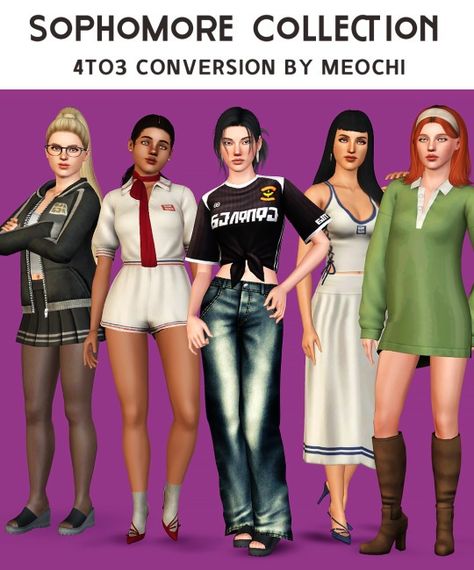 (1) - 4t3 Sophomore Collection conversion pt.2 - All credits go to @sentate & @serenity-cc - These are not my meshes nor textures!... – @meochicc on Tumblr Sims 3 Cc Skin Overlay, Sims3 Cc Clothes, Sims 3 Kids Cc, Sims3 Cc Clothing Sims 3, Sims Maxis Match Cc Clothes, Sentate Sims 4 Cc, The Sims 3 Cc Clothes, Sims 3 Clothes, Sims 3 Custom Worlds