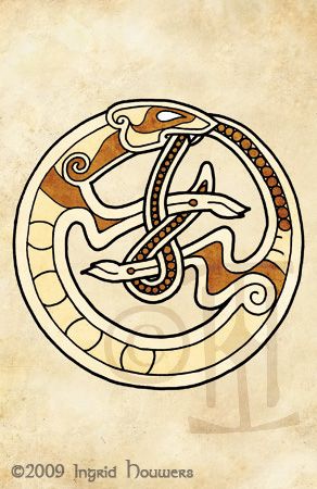 Nordic Ferret by Illahie on deviantART Celtic Boar Tattoo, Celtic Squirrel, Celtic Animal Zodiac, Norse Horse Design, Celtic Knotwork Animals, Rune Vichinghe, Celtic Images, Norse Design, Viking Embroidery