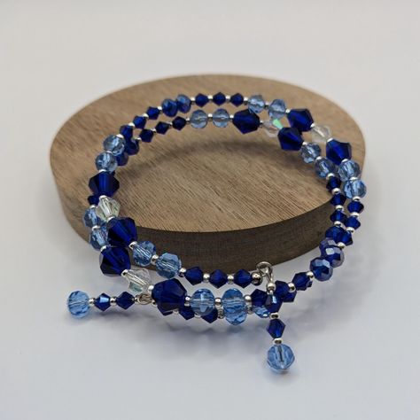 Spiral Design, Spiritual Journey, Stretch Bracelet, Stretch Bracelets, Etsy Australia, Beaded Bracelet, Jewelry Bracelets, Dark Blue, Accessory Gift