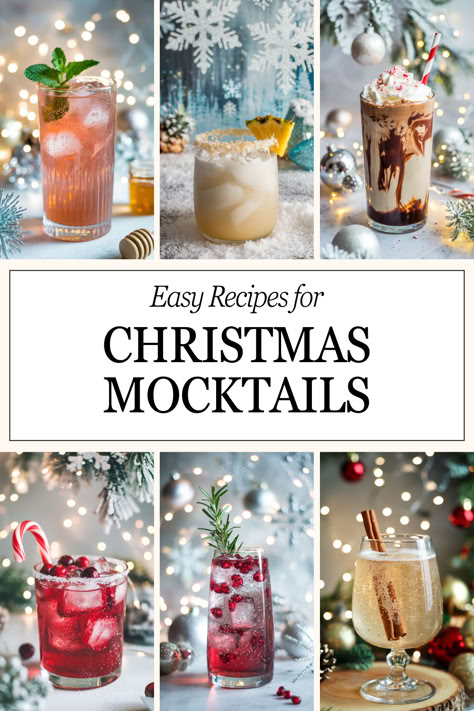 Sip on these 20 non-alcoholic Christmas mocktails this holiday season! Perfect for festive gatherings or a relaxing night by the fire. #ChristmasMocktailsNonAlcoholic #MocktailRecipes #ChristmasDrinksRecipes Christmas Cocktail Non Alcoholic, The Best Mocktails, Christmas Juice Recipe, Christmas Drink Mocktail, Christmas Specialty Drinks, Christmas Party Non Alcoholic Drinks, Holiday Drink Non Alcoholic, Fun Christmas Mocktails, Holiday Drinks Mocktail