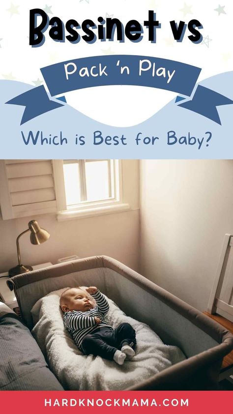 Bassinet vs Pack ‘n Play: Which is Best for Baby? | Is it better to have a bassinet or a pack ‘n play? After all, it would be nice to have less baby products in your home. Babies need so much stuff!If you’re soon-to-be new parents, you may be planning on having your newborn baby sleep in your room. If you plan on eventually moving your baby to a full-size crib in their nursery, there are a number of different options you can use for those first few months of baby’s life. Best Pack And Play, Baby Pack And Play, Pros And Cons List, Pack And Play, Pack N Play, Baby Needs, Be Nice, Pros And Cons, Baby Products