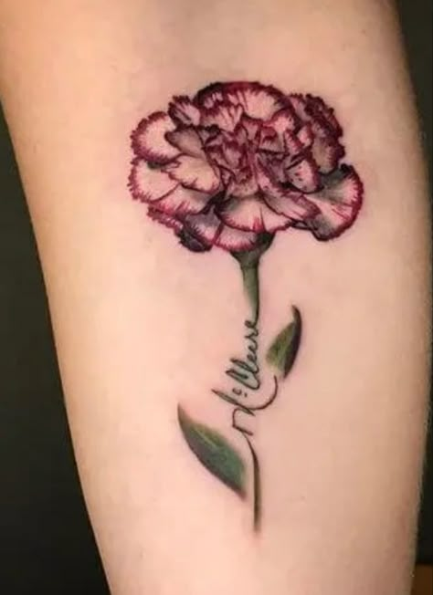 Carnation Flower Tattoo, Gladiolus Tattoo, Carnation Tattoo, Tasteful Tattoos, Gorgeous Tattoos, Heart Tattoo Designs, Collar Bone Tattoo, Discreet Tattoos, Time Tattoos