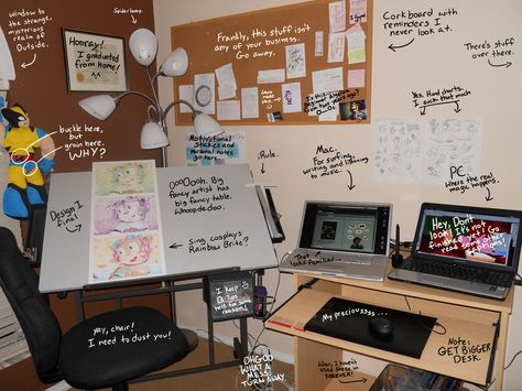 Animation Workspace, Art Setup, Workspace Setup, Artist Workspace, Reminder Board, Ipad Pro Wallpaper, Studio Layout, Drawing Desk, Art Studio Room