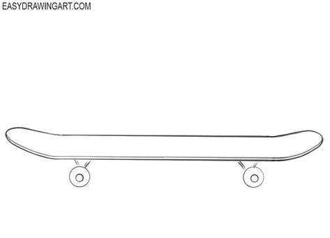 How to Draw a Skateboard Skateboard Line Art, How To Draw A Skateboard, Skateboard Drawing Easy, Skateboard Drawing, Skateboard Tattoo, Skate Logo, Graph Paper Designs, Skin Images, Drawing Ideas Easy