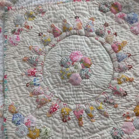 I've finally managed to write up the pattern for this mini quilt which I've called Sewing Sisters. This will be available exclusively at… | Instagram Liberty Quilt, New Frock, Sister Dolls, Quilt Dress, Scrap Busters, Doll Quilt, Mini Quilt, Applique Quilts, Embroidery Inspiration