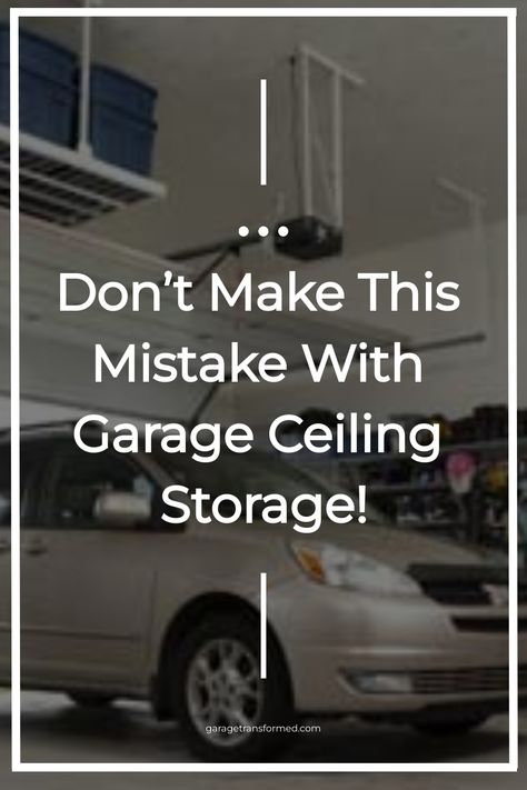 Don’t Make This Mistake With Garage Ceiling Storage! Overhead Storage In Garage, Garage Organization Ideas Ceiling, Garage Overhead Storage Ideas, Garage Ceiling Insulation, Garage Overhead Storage, Diy Overhead Garage Storage, Garage Hanging Storage, Hvac Ductwork, Overhead Storage Rack