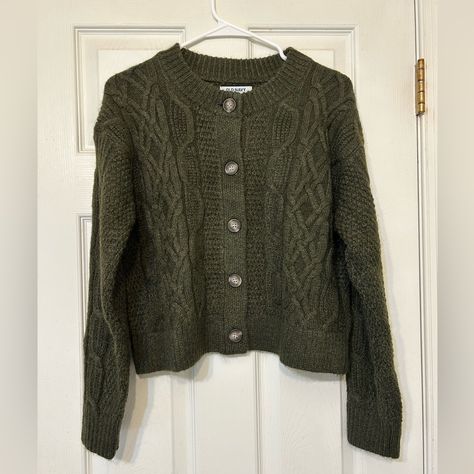 Brand New Sweater, Tag Still On, Heritage Green, Medium Cable Knit Sweater Cardigan, New Sweater, Sweater For Women, Green Cardigan, Chunky Knit Cardigan, Cable Knit Cardigan, Navy Green, Cardigan Sweaters For Women, Navy Sweaters