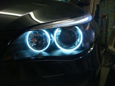 Cool Headlight angel eyes Blue Headlights, Chevrolet Spark, Blue Car, Waterproof Led, Angel Eyes, Car Decor, Tail Light, Motor Car, Bmw