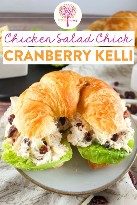 Chicken Salad Chick Recipe Copycat, Chicken Salad Recipe With Almonds, Chicken Salad Chick Recipe, Cranberry Almond Chicken Salad, Croissants Breakfast, Chicken Salad Chick, Chicken Salad Croissant, Cranberry Chicken Salad, Rotisserie Chicken Salad