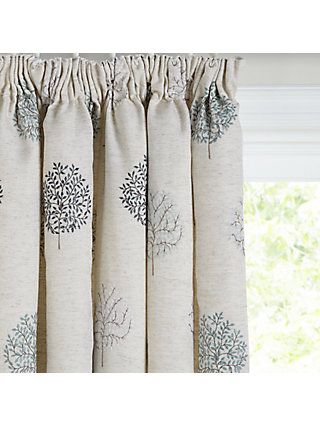 John Lewis & Partners Mini Olive Trees Pair Lined Pencil Pleat Curtains, Duck Egg John Lewis Curtains, Cottage Curtains, Tree Curtains, Pencil Pleat Curtains, Pleat Curtains, Curtain Headings, Types Of Curtains, Curtains Width, Olive Trees