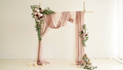 We provide arch decoration set that is easy to work with -- make the wedding decoration project to be effertlessly, budge-friendly, yet gorgeous. This video shows you how to use our arch decoration set with just a few easy steps. Related Product: Flower Arch Decor with Drapes How To Decorate A Wedding Arch Diy, Flower Arch Decor, Wedding Drapery, Floral Arch Wedding, Arch Decor, Flower Arch, Arch Decoration, Arch Flowers, Wedding Ceremony Backdrop